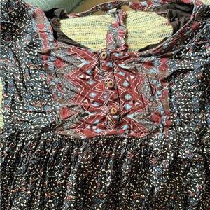 Free People Multicolor Patterned Blouse